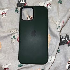 This is an Apple silicon dark green iPhone 12 Pro Max case.